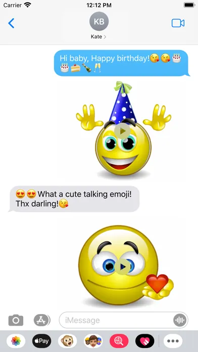 Tangkapan layar Talking Emojis for Texting
