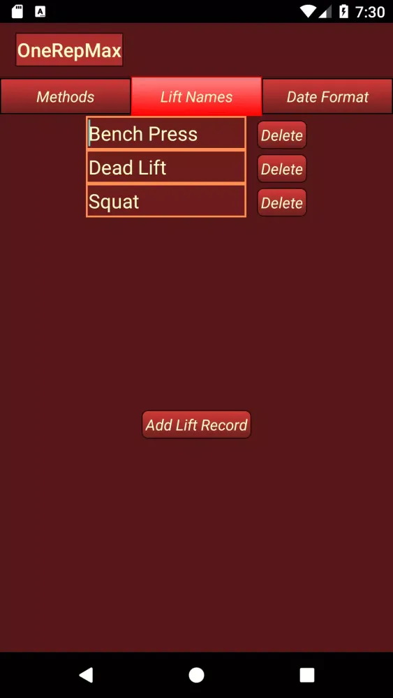 ภาพหน้าจอของ One Rep Max Calculator