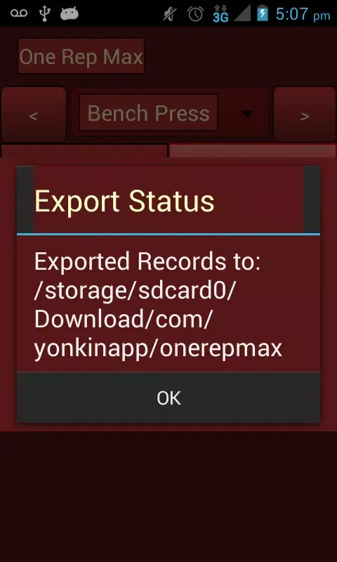 ภาพหน้าจอของ One Rep Max Calculator