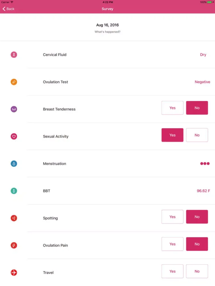 ภาพหน้าจอของ YONO Period, Fertility, and Ovulation Monitor HD iPad 
