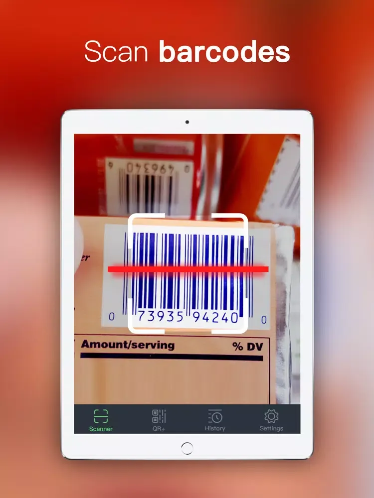 Capturas de tela do QR Code Reader · Scan QR Code iPad 