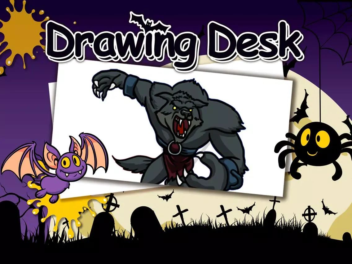 Sketch Drawing Vampires & Werewolf Pictures Pro iPad  Screenshots
