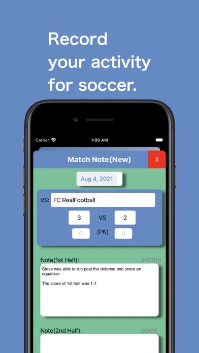 Capturas de tela do NOTE F.C. - Soccer note app -