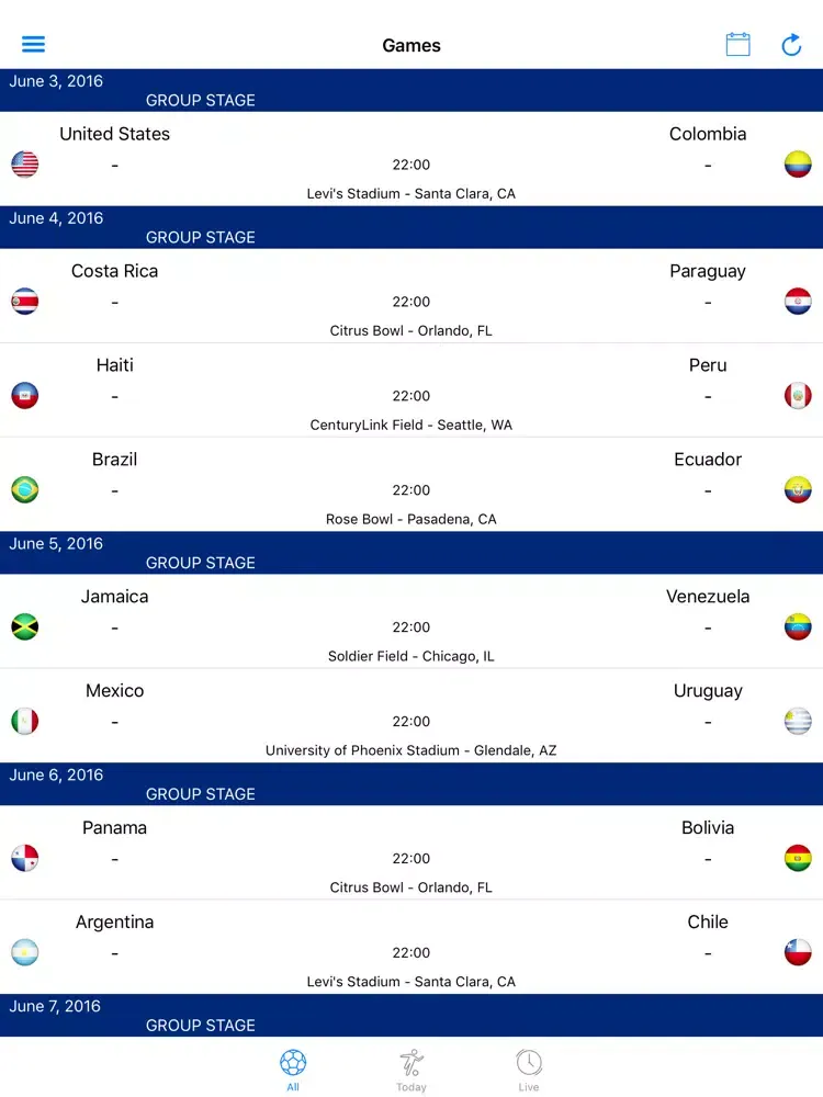 Captures d'écran de USA 2016 for Copa America FREE iPad 