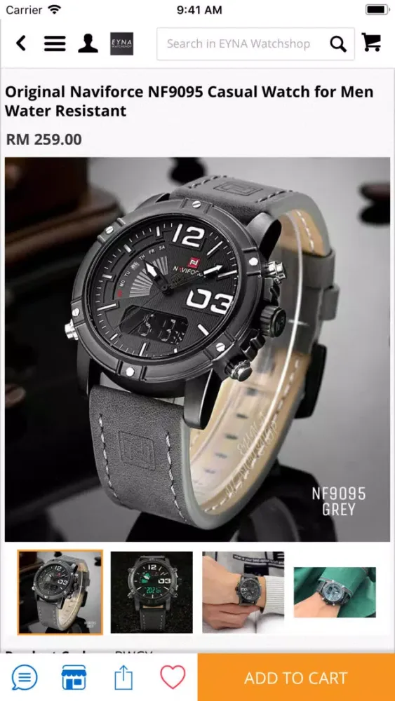 Tangkapan skrin EYNA Watchshop