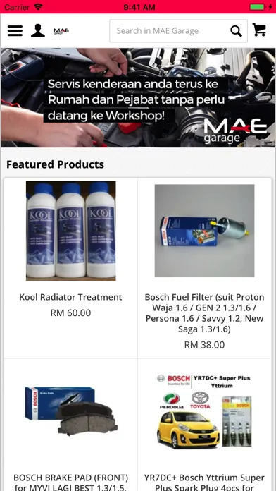 Tangkapan skrin MAE Garage - Car Accessories