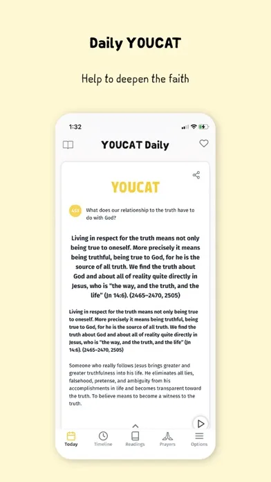 Captures d'écran de YOUCAT Daily Bible, Catechism