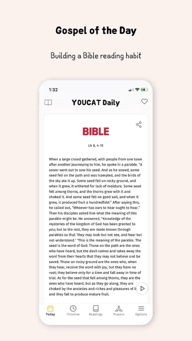 Captures d'écran de YOUCAT Daily Bible, Catechism