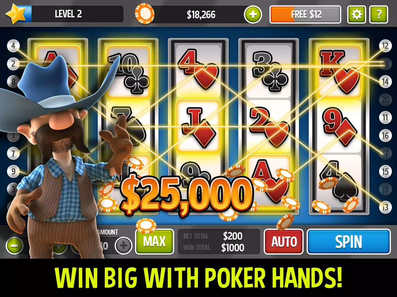 Zrzuty ekranu Poker Slot Spin - Texas Holdem