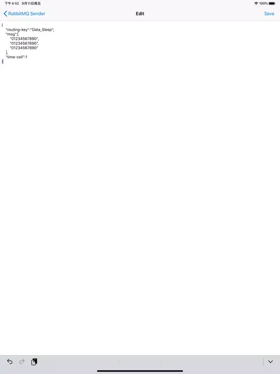 Capturas de pantalla de RabbitMQ Sender iPad 