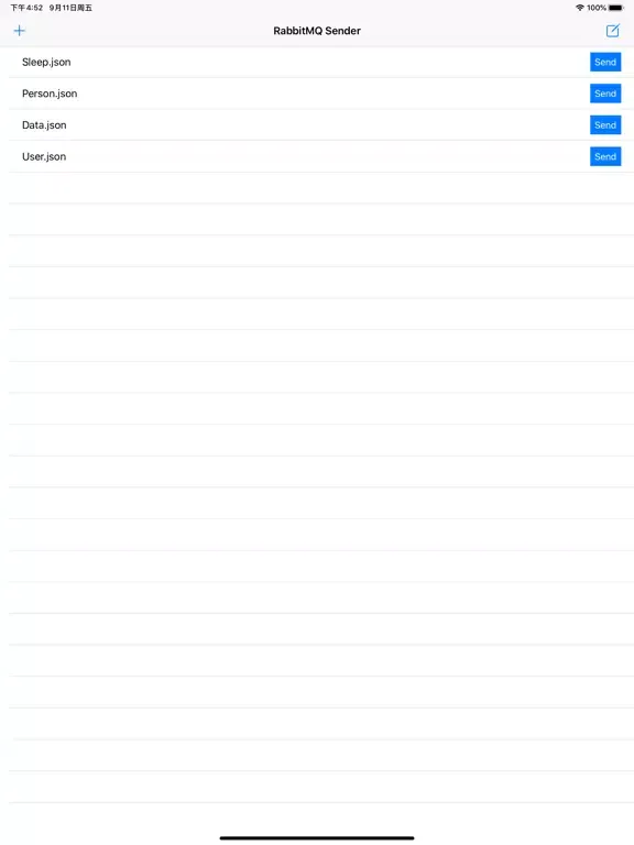 Capturas de pantalla de RabbitMQ Sender iPad 