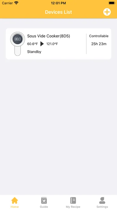 Zrzuty ekranu Sous Vide Cooker