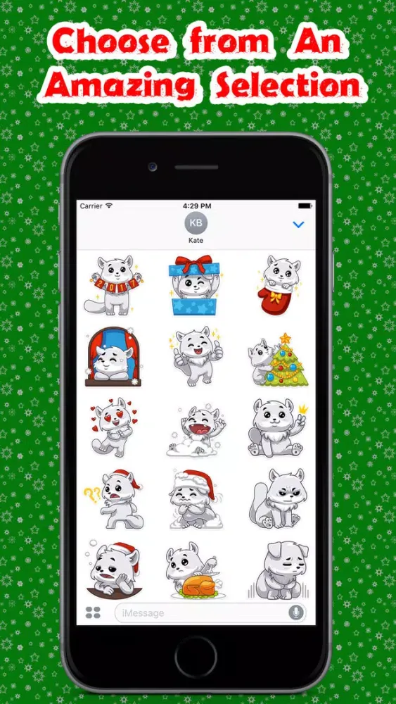 Capturas de pantalla de Christmas White Cat Stickers Pack for iMessage