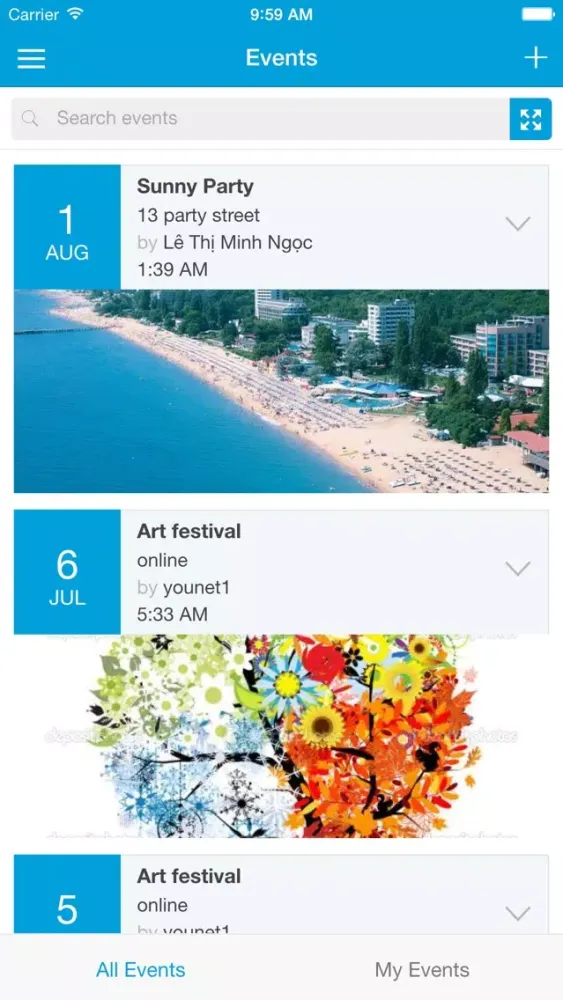 Screenshot di phpFox Mobile Application