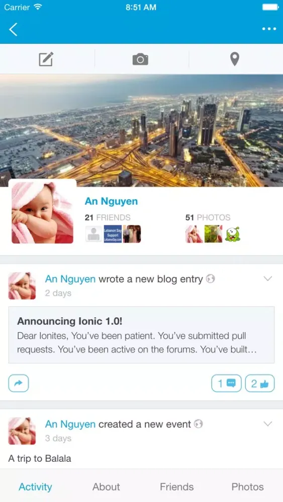 Screenshot di phpFox Mobile Application