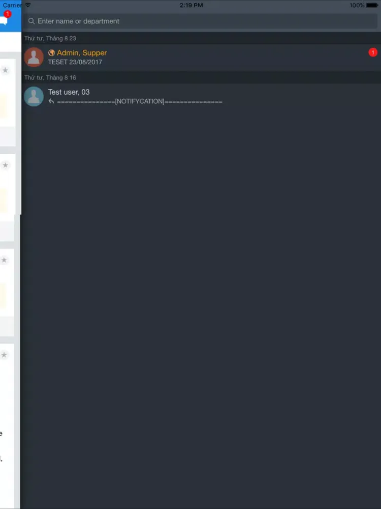 Tangkapan skrin Bach Khoa Intranet iPad 
