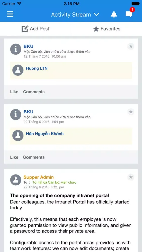 Tangkapan skrin Bach Khoa Intranet