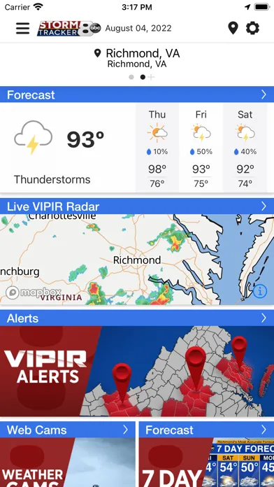 Captures d'écran de WRIC StormTracker 8 Weather