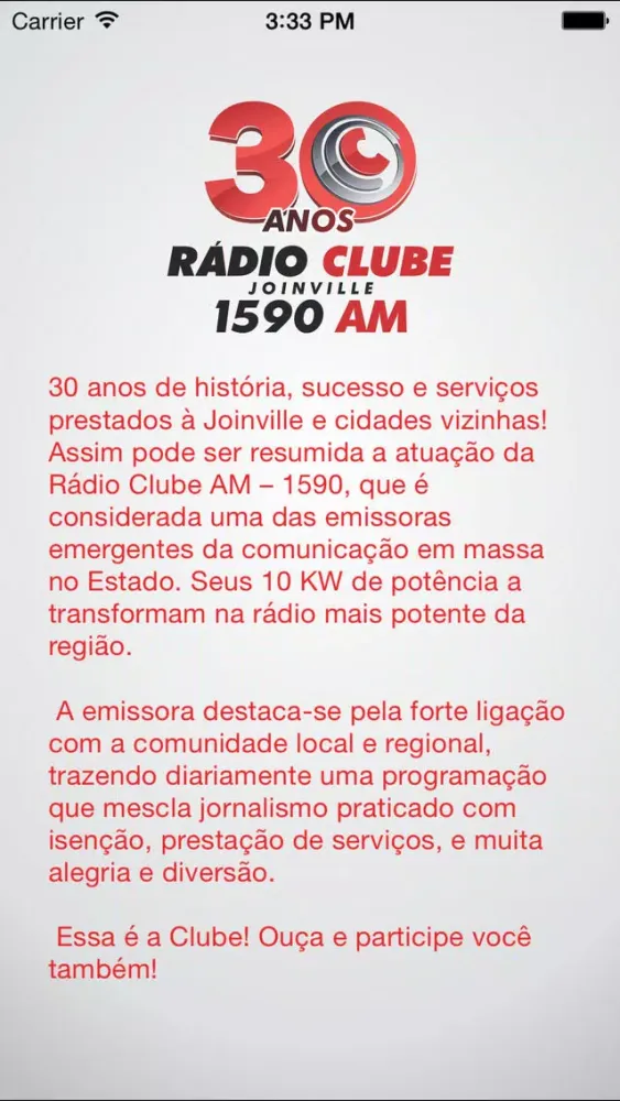 Zrzuty ekranu Radio Clube Joinville
