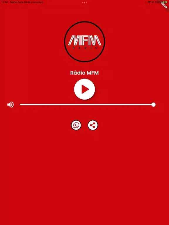 Capturas de tela do Rádio MFM iPad 