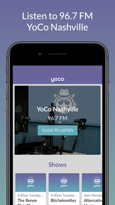 Capturas de tela do YoCo Country 96.7 FM