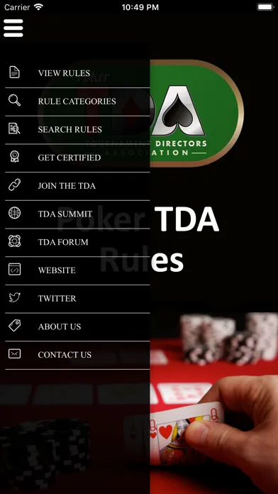 Captures d'écran de Official Poker TDA Rules