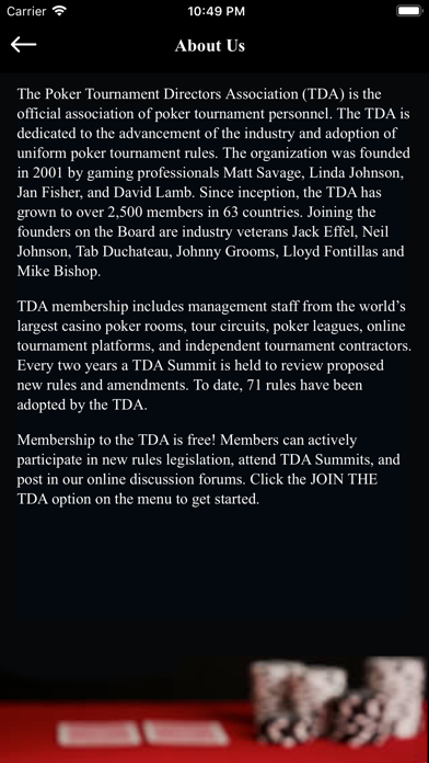 Official Poker TDA Rules Screenshots