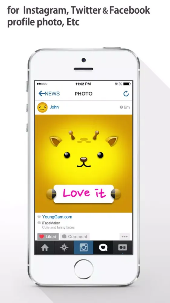 تصاویر iFaceMaker Lite ( Cute animal themes ) : for Lock screen, Call screen, Contacts profile photo, instagram