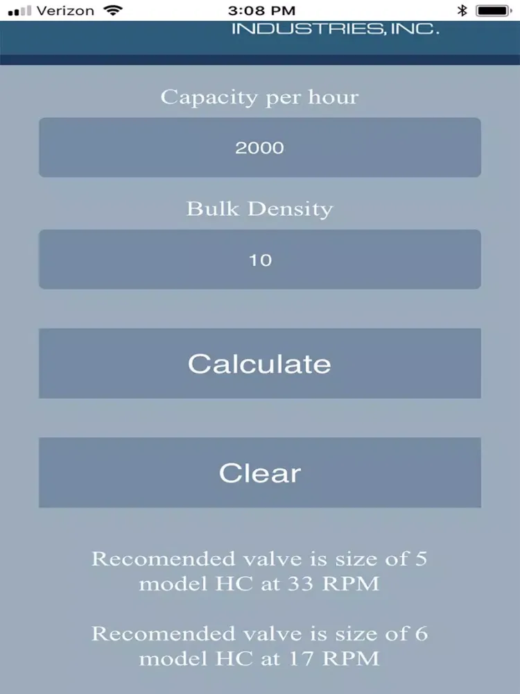 صور Rotary Valve Calculator iPad 