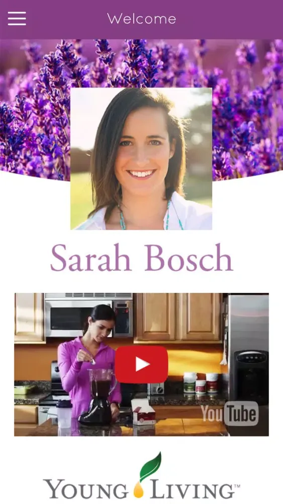 Screenshot di Young Living Independent Distributor Team Sarah