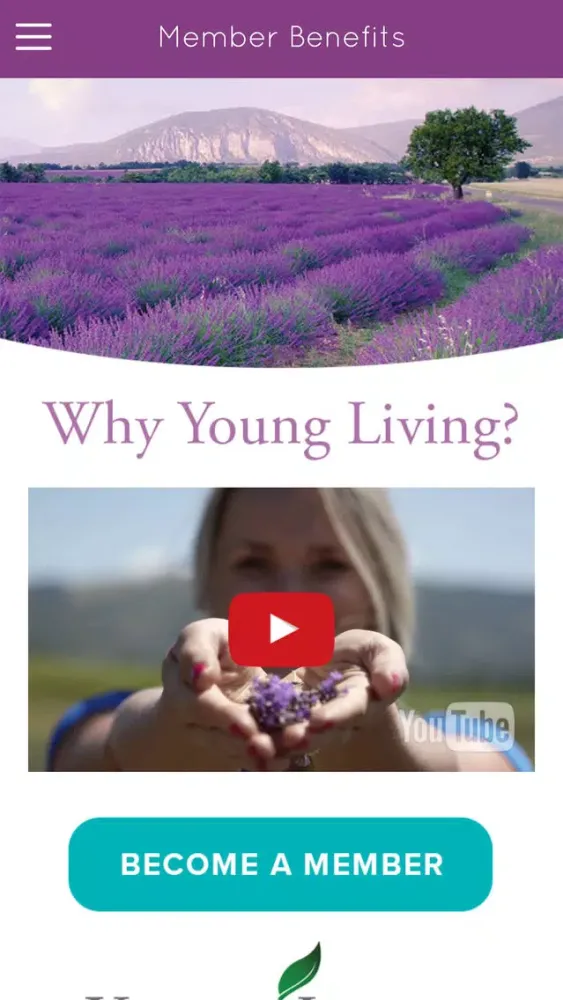 Screenshot di Young Living Independent Distributor Team Sarah