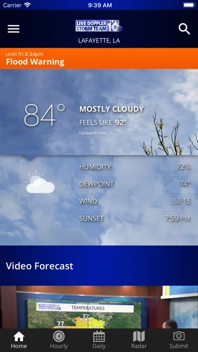 Capturas de tela do KLFY Forecast First and Radar