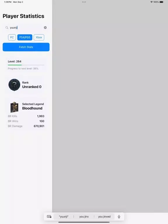 ภาพหน้าจอของ Stats for Apex Legends iPad 