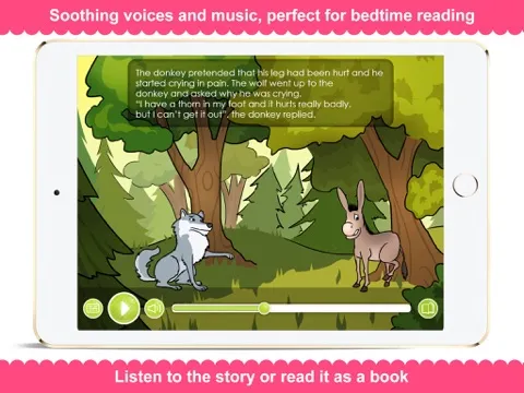 Screenshot di The Donkey and the Wolf - Narrated Children Story iPad 