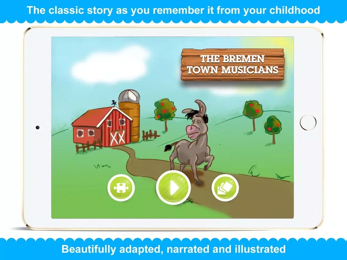 The Bremen Town Musicians - Narrated classic fairy tales and stories for children iPad  سکرین شاٹس