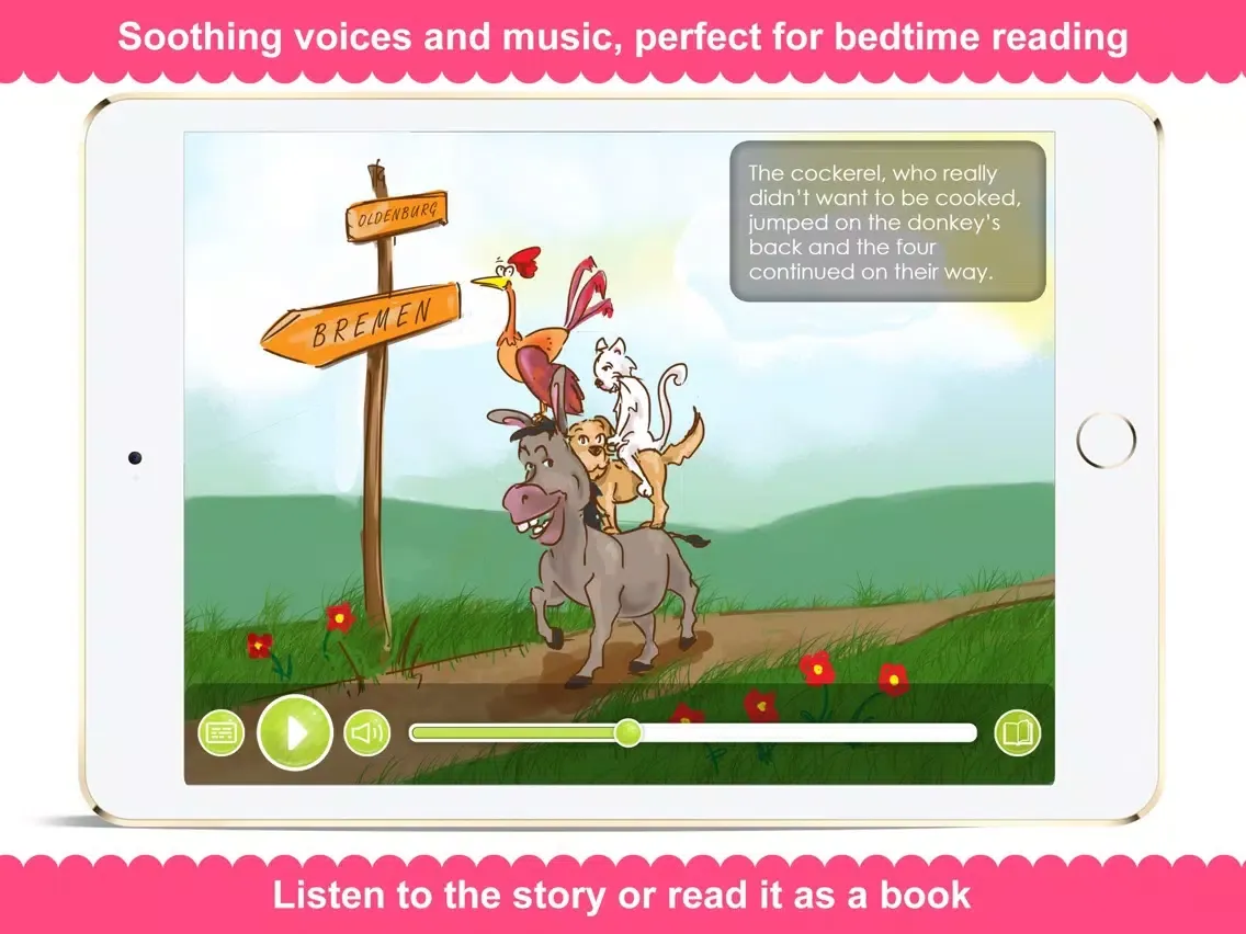 The Bremen Town Musicians - Narrated classic fairy tales and stories for children iPad  سکرین شاٹس