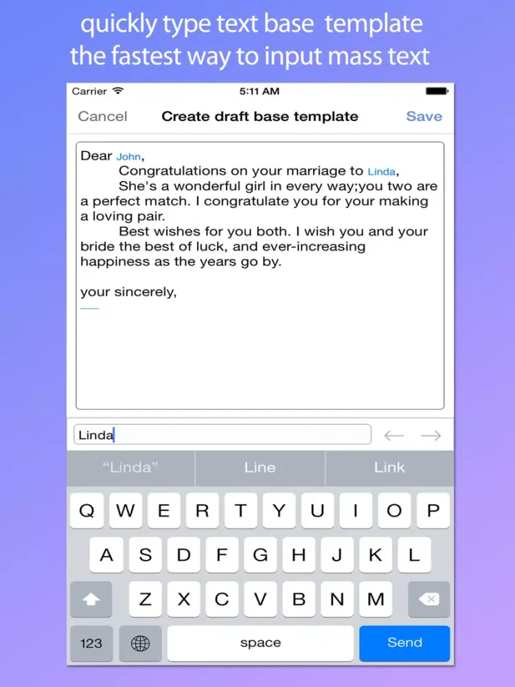 Template Keyboard - input text base template iPad  スクリーンショット