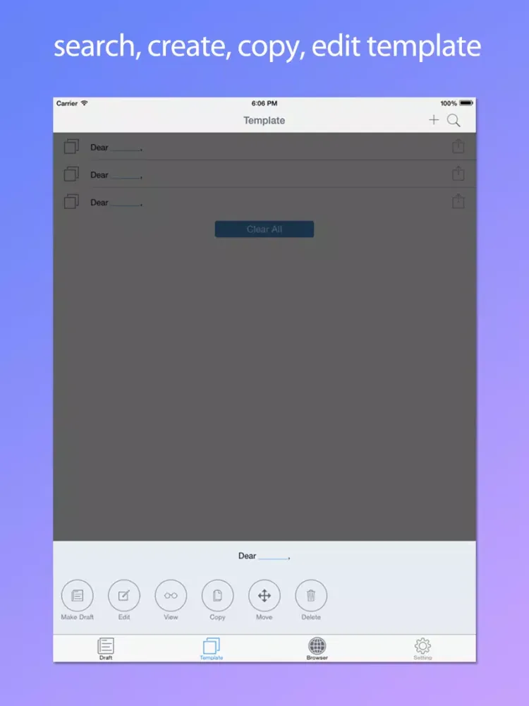 Template Keyboard - input text base template iPad  スクリーンショット