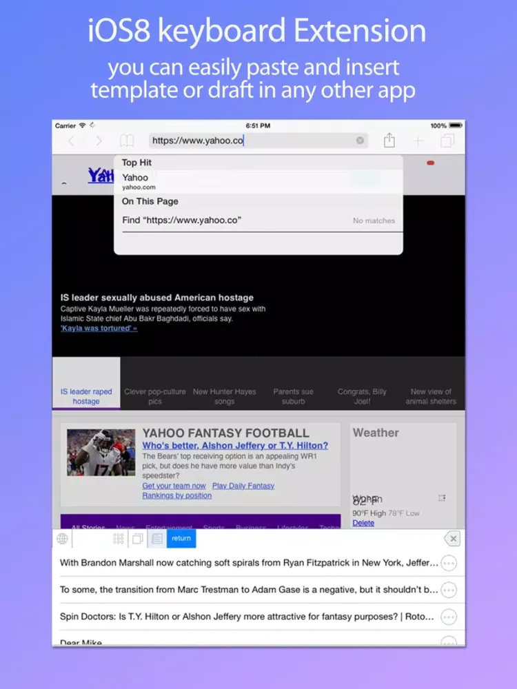 Template Keyboard - input text base template iPad  スクリーンショット