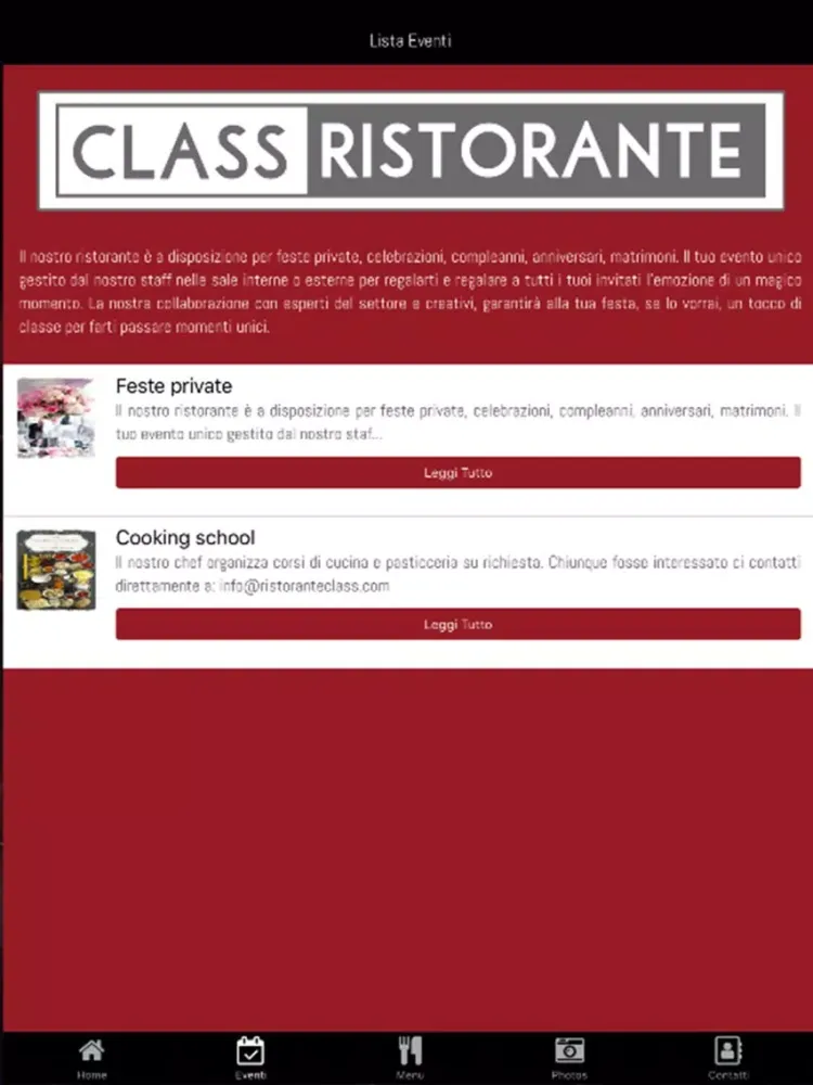 Zrzuty ekranu Ristorante Class iPad 