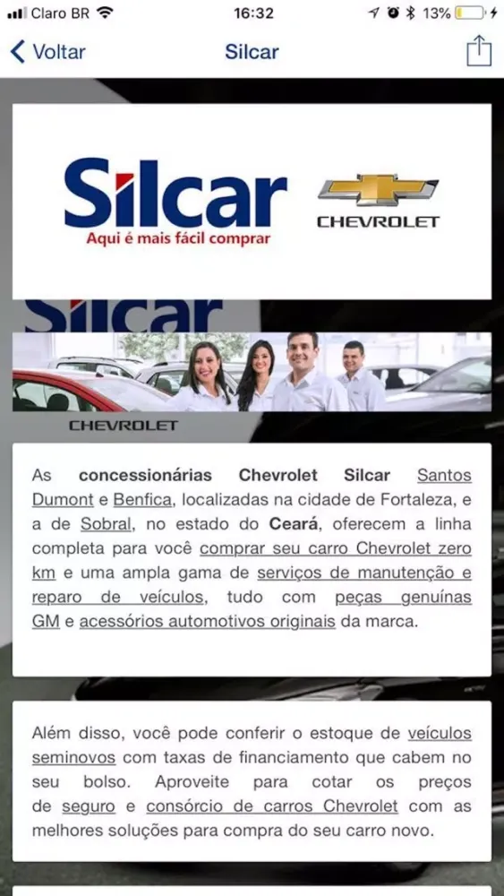 Capturas de tela do Silcar Veículos