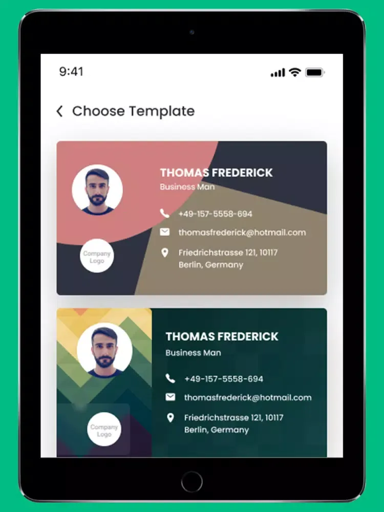 Buca Business Card iPad 应用截图