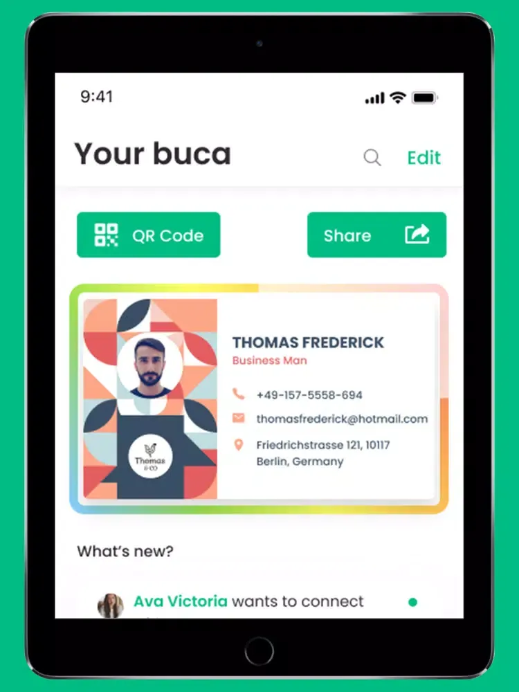 Buca Business Card iPad 应用截图