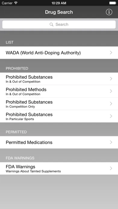 Screenshot di Drug Search