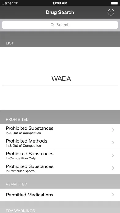 Screenshot di Drug Search