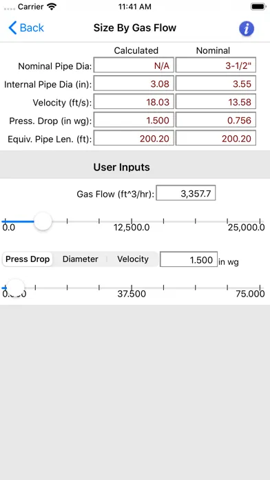 HVAC Pipe Sizer - Gas Plus Screenshots