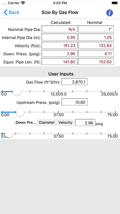 HVAC Pipe Sizer - Gas Plus Screenshots