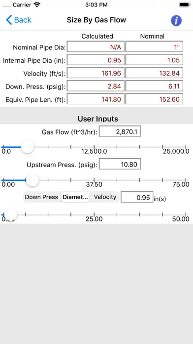 HVAC Pipe Sizer - Gas Plus Screenshots