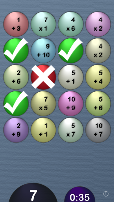 Ảnh chụp màn hình của MathTables by PalaSoftware