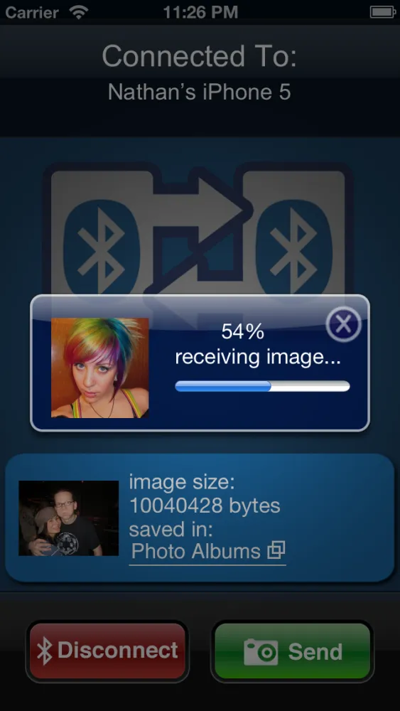 ภาพหน้าจอของ Bluetooth Photo Share